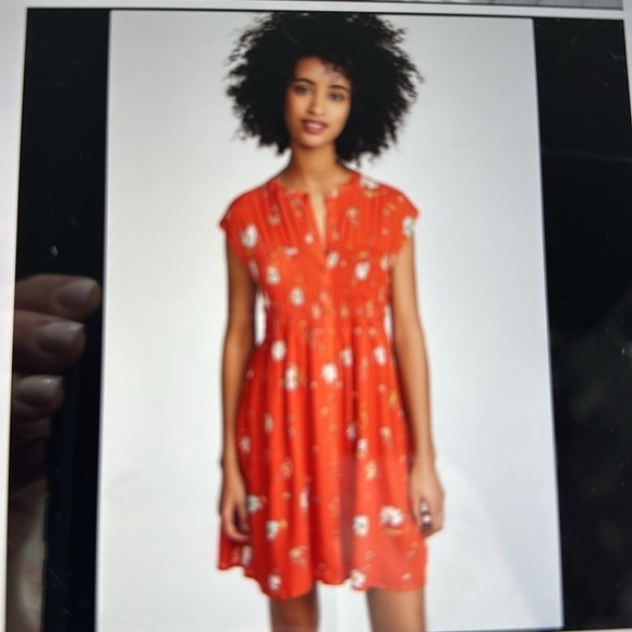 Free People "Greatest Day" Smocked Button-Down Floral Mini Dress Womens XS Boho - Picture 4 of 13